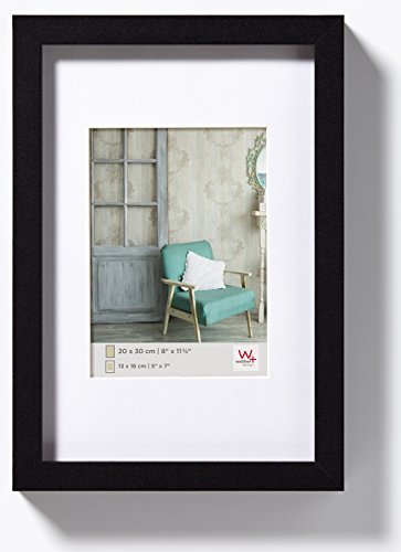 walther design Picture Frame Black 40 x 50 cm Real Glass Stockholm Wooden Frame EA050B