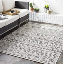 Livabliss Titi Bari Indoor Outdoor Rug, Boho – 130x180 cm, Black & Cream