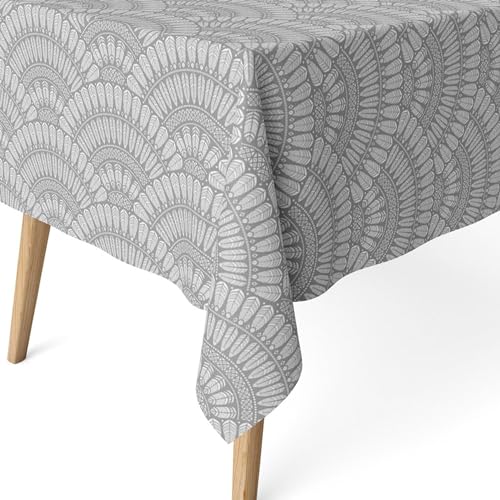 ECOMMERC3 - Stain Resistant Tablecloth for Rectangular Table Size 250 x 140 cm - Stain Resistant Extra Soft and Waterproof Tablecloth Grey