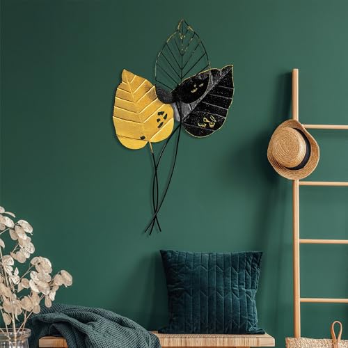 Handmade Decorative Metal Wall Accessory, 45 x 85 cm, 100% Metal (1.5 mm), Unique Yellow & Black Design, Perfect for Home Decor & Art Display