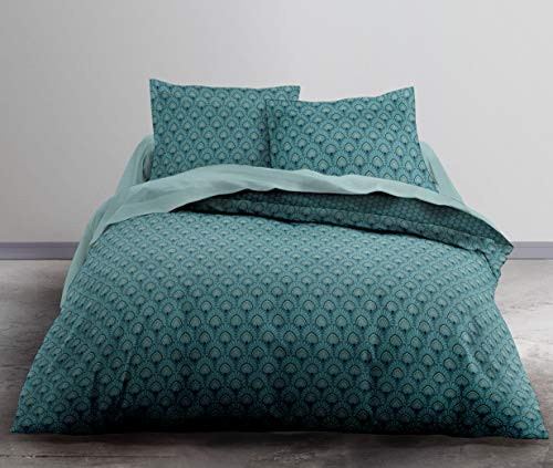 Today HC3 Duvet Cover 220 x 240 cm + 2 Pillowcases 100% Polyester Crazy Palazzo (82 GS), Green, 220/240