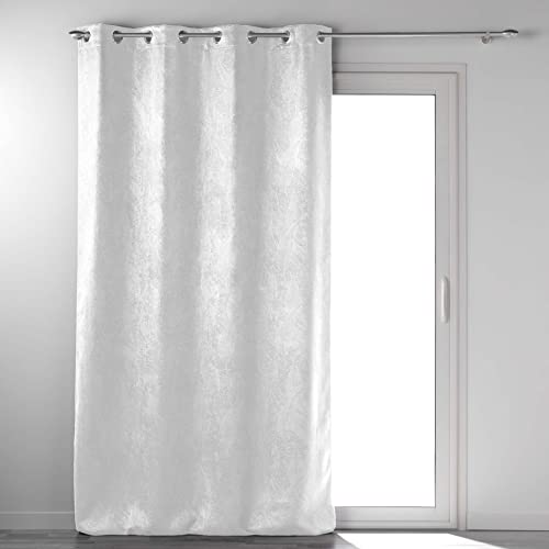 Douceur d'Intérieur Eyelet Curtain 135 x 240 cm White Blackout Velvet Melody