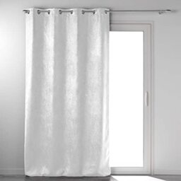 Douceur d'Intérieur Eyelet Curtain 135 x 240 cm White Blackout Velvet Melody