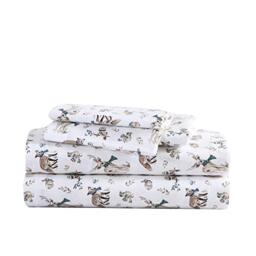 Eddie Bauer - Queen Sheets, Cotton Flannel Bedding Set, Brushed for Extra Softness, Cozy Home Decor (Woodlands Friends, Queen)
