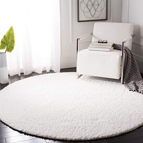 Safavieh Shag Rug for Living Room, Dining Room, Bedroom - August Shag Collection, Short Pile, in White, 101 X 159 cm