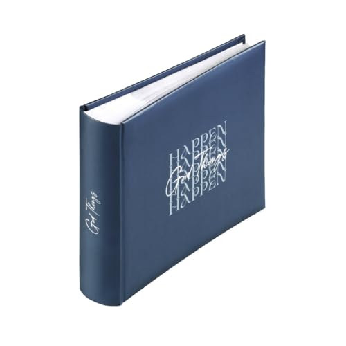 "Hama Slip-In Photo Album ""Good Things"" (Memo-Album with 100 pages, for inserting 200 Pictures in 10x15 cm Format, 22.5x22 cm DIY Album with Caption Field) Blue"