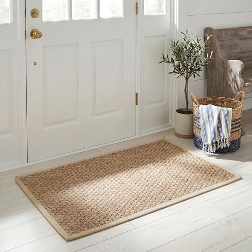 Safavieh Natural Fiber Rug for Living Room, Dining Room, Bedroom - Natural Fiber Collection, Short Pile, in Natural and Brown, 76 X 122 cm