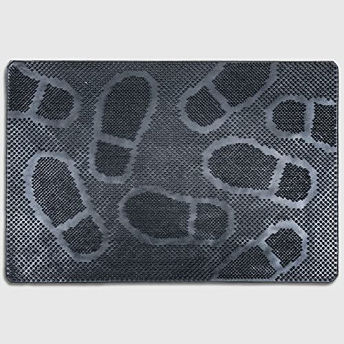 La Briantina Rubber Entrance Doormat Non-Slip Waterproof Black with Designs 40 x 60 cm