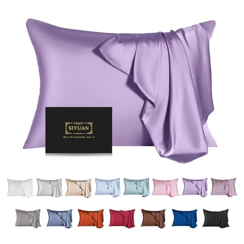 Mulberry Silk Pillowcase for Hair and Skin,Standard Size Cooling Silk Pillow Case with Hidden Zipper,Allergen Proof Dual Sides Soft Breathable Smooth Silk Pillow Cover for Women.