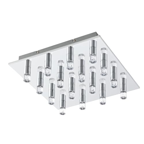 EGLO LED ceiling lamp Teocelo, ceiling light, steel in chrome