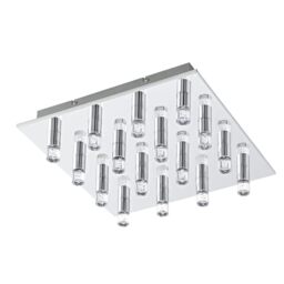 EGLO LED ceiling lamp Teocelo, ceiling light, steel in chrome