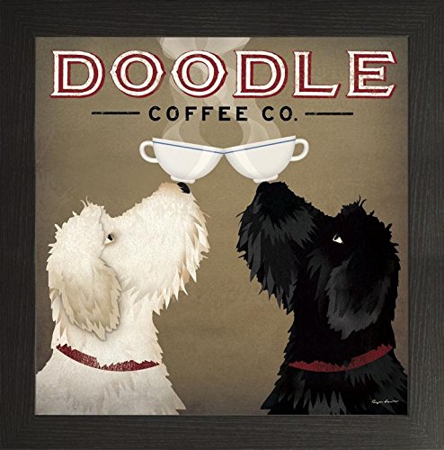 Frame Company Watson Range Doodle Coffee Double IV by Ryan Fowler, Frame - 20 x 20 Inches, Black