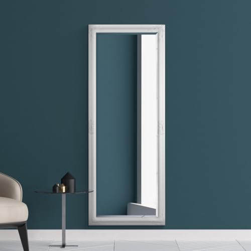 Large Full Length Leaner Classic Ornate Styled White Mirror 6ft x 2ft4 (180 x 70cm)