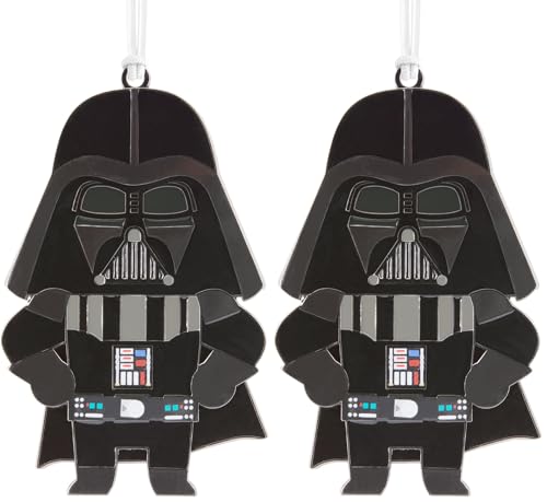 Hallmark Darth Vader Metal Ornament, Star Wars Tree Decoration, Metal Hanging Ornament, Christmas Hanging Ornament, Gifts for Christmas (Pack of 2)