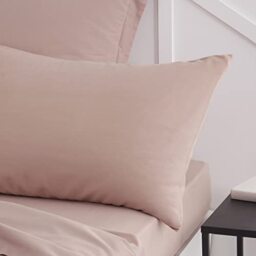 TODAY Essential Set of 2 Plain Pillowcases 50 x 70 cm 100% Cotton Sand Pink