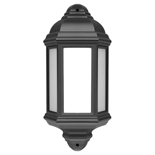 Bright Source Outdoor 7w Integrated LED 3-Sided Half Wall Lantern, Traditional Style, IP44, 550lm, Black, 4000K Cool White