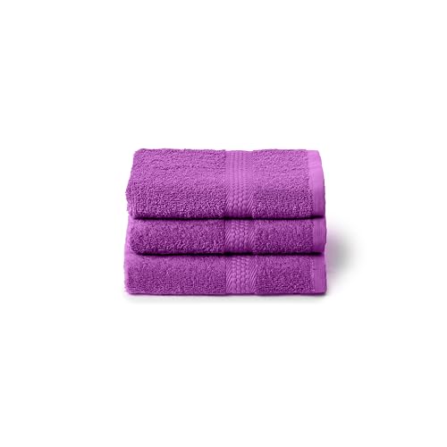 Caleffi 3X Small Bath Towel Set, 40 x 60 cm, 100% Soft and Absorbent Cotton for Bathroom, Face and Daily Use, Bidet Towels, Wash-resistant Guest Towel