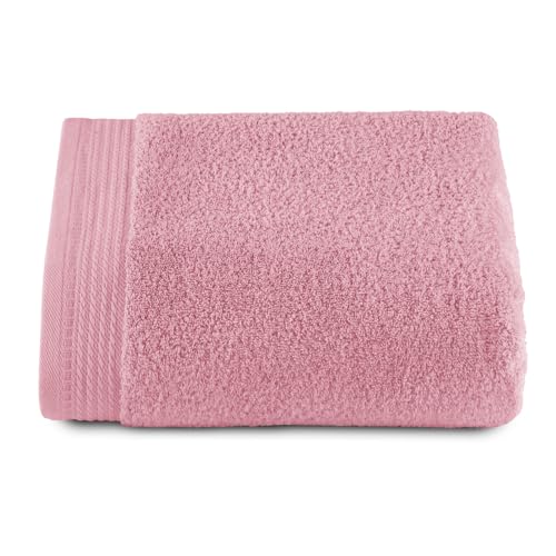 RIZO Top Towel - Set of 1 Shower Towel - Bath Towels - 100% Combed Cotton - 600 g/m2 - Measure 70 x 140 cm - Coral