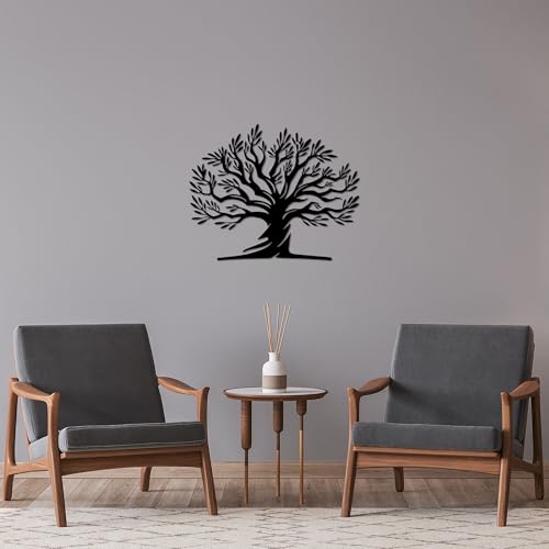 Stylish Black Decorative Metal Wall Accessory, 54 x 67 cm, 100% Metal, 1.5 cm Thickness, Perfect for Modern Home Decor & Unique Wall Art