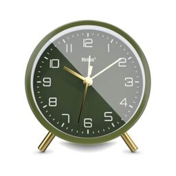 Mebus Silent Alarm Clock with Stylish Design, Snooze and Illuminated Dial - In Green for Any Room 56972