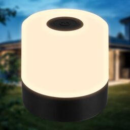 B.K.Licht - Mini LED Table Lamp Wireless IP44 with Touch Phase dimmable, Rechargeable Battery, USB-C Cable, Bedside lamp, Decorative lamp, LED lamp, Outdoor lamp, Children's Room, 7x7 cm, Black