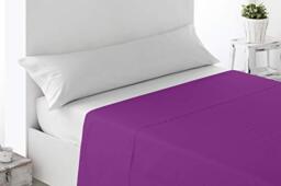 Miracle Home Flat Sheet 270 x 220 cm 50% Cotton 50% Polyester Purple 270 x 160 cm Bed 90 cm