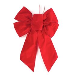 "Rocky Mountain Goods Large Wired Red Bow - 12"" Wide by 18"" Long - Christmas Wreath Bow - Great for Large Gifts - Indoor/Outdoor - Waterproof Velvet - Attachment tie (1)"