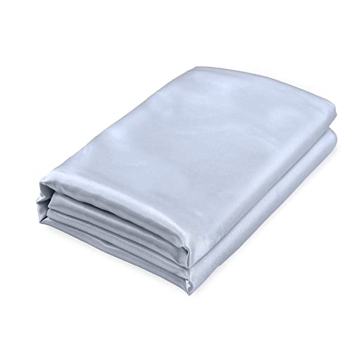 Homiest Baby Blue Satin Flat Sheet, Twin Silky Bed Top Sheet Only - Pure Polyester With Lustrous Finish, Protects Hair And Reduces Facial Wrinkles, Fade And Wrinkle Resistant, Machine Washable