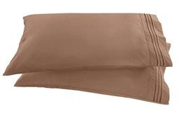 Elegant Comfort 1500 Thread Count Embroidered Egyptian Quality Luxurious Silky Soft Wrinkle & Fade Resistant 2-Piece Pillowcase, King, Taupe