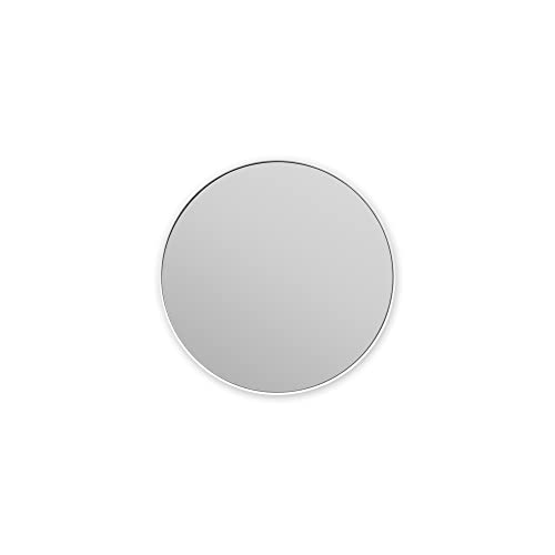 Brabantia - Mindset Bathroom Mirror - 5x Zoom for Precise View - Magnetic Holder - Removable Mirror - Wall-Mounted - Corrosion Resistant - Fixing Materials Included - Fresh White - ø 20.4 cm