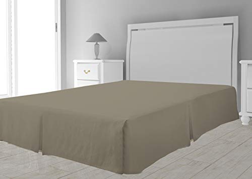 Intemporel Bed Skirt Microfibre, Polyester, Taupe, 140 x 190 cm