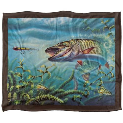Jq Licensing Provoked Musky Fishing Silky Touch Super Soft Throw Blanket 152 X 127 Cm