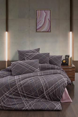 Nuit Des Rêves Ranforce Single Quilt Cover Set, 135 x 200 cm, 100% Cotton, Plum/Red/Pink/Green, Machine Washable, 145 Thread Count, Button & Envelope Closure, Cosy & Stylish Bedding
