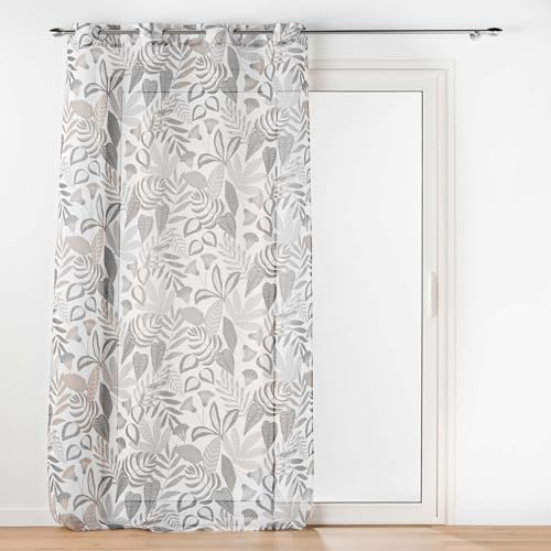 Douceur d'Intérieur, Tilda Net Curtain with Eyelets 140 x 240 cm White Sandblasted Printed Voile