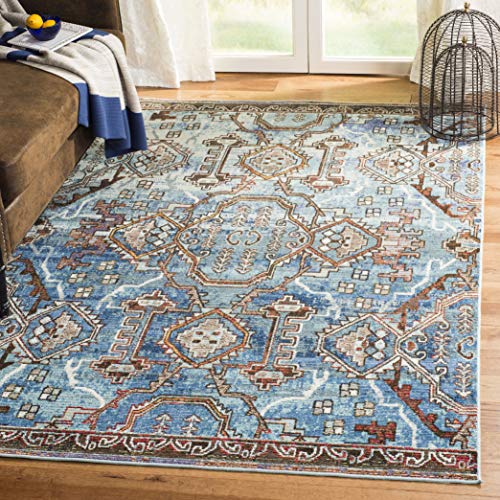 Safavieh Classic Persian Indoor Woven Rectangle Area Rug, Harmony Collection, HMY406, in Blue / Light Blue, 91 X 152 cm for Living Room, Bedroom or Any Indoor Space