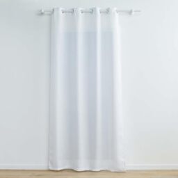Douceur d'Intérieur, Zeline Curtain with Eyelets 140 x 260 cm Plain Polyester and Metallic Thread White