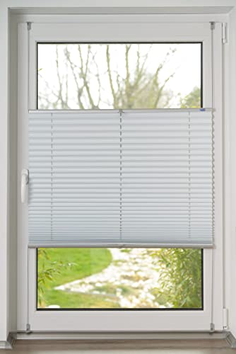 Khome Pleated Blackout, Polyester, White/Silver Back, B40 x H210 cm