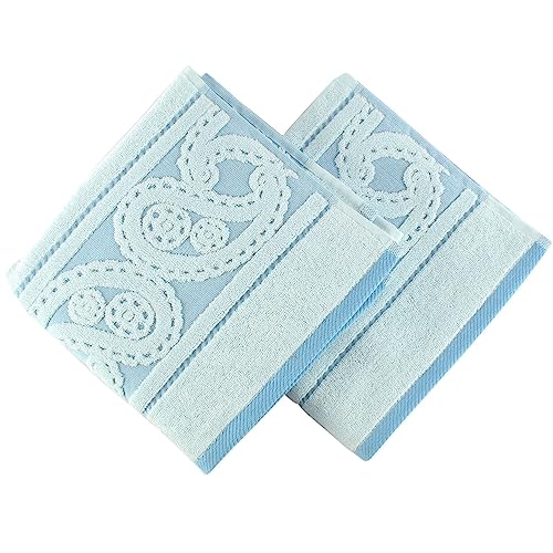 WELL HOME MOBILIARIO & DECORACIÓN Hand Towel Set (2 Piece) Blue and Light Blue
