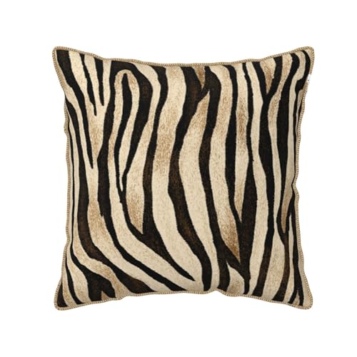 "Yinzaishe Tiger Skin Animal Print Black and Gold Velvet Throw Pillow Covers Home Deco Pillowcase Square Pillow case Cushion Cover for Bed Sofa Living Room Car Indoor and Outdoor 18""x18"""