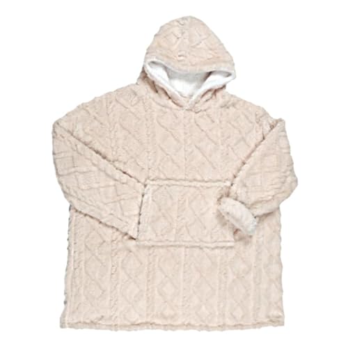 HOME DECO FACTORY, TX0277, Jacquard Sherpa Cream Blanket, Ideal for Comfort and Home Decoration, Versatile as a Bed Throw, Easy to Care, Size 130 x 170 cm, Colour: Beige