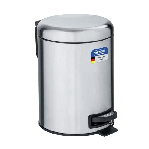 WENKO Leman Cosmetic Pedal Bin Stainless Steel Matt 3 L