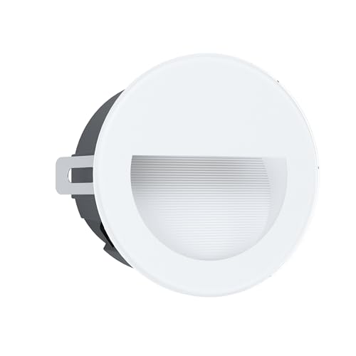 Eglo Recessed Outdoor spot Light Aracena, LED Garden Spotlight Made of Glass, Plastic and Aluminium, White Outside lamp, Neutral White, IP64, Ø 4.9 inches