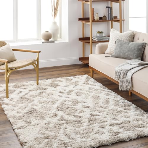 Livabliss Paula Sarajevo Shaggy Berber Carpet 130x170 cm, Living Room & Bedroom, Soft Plush Thick Pile, Neutral Boho Style, Easy Care, Beige White