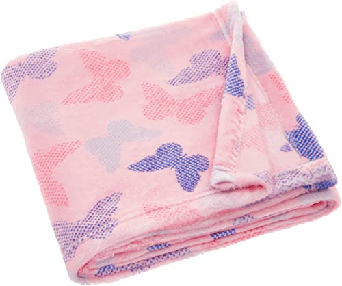 Playshoes Fleece Blanket, Pink Butterflies, 75 x 100 cm