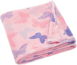 Playshoes Fleece Blanket, Pink Butterflies, 75 x 100 cm