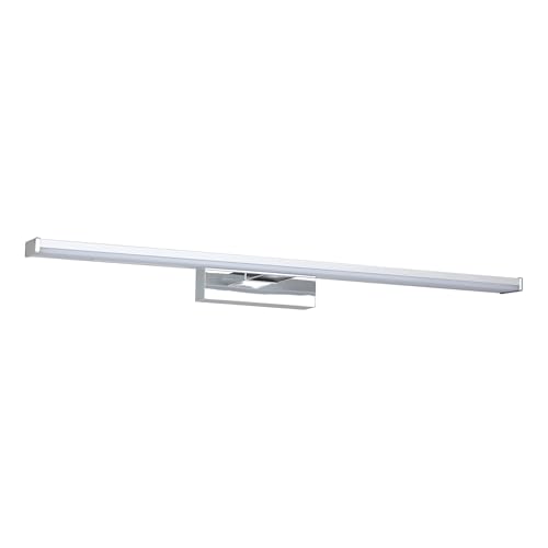 Eglo LED Mirror Light Galenzana-E, Bathroom Lamp, Metal Lamp in Chrome and Silver, White Plastic, Neutral White, IP44