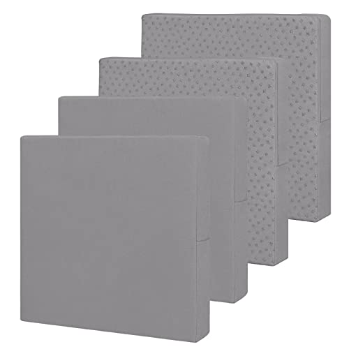 Easy-Going Waterproof Patio Cushion Covers 20x18x4 inch 4 Pack Replacement Non-Slip Outdoor Seat Cushion Slipcover with Zipper. Gray