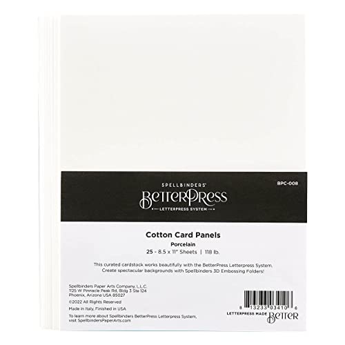 Spellbinders Better Press Cotton 8-1/2 x 11 Sheets Porcelain, White, ONE