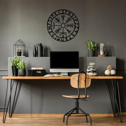 Hanah Home Stylish Black Decorative Metal Wall Accessory, 62 x 62 cm, 100% Metal, 1.5 mm Thick, Easy Wall Mounting, Perfect for Modern Decor