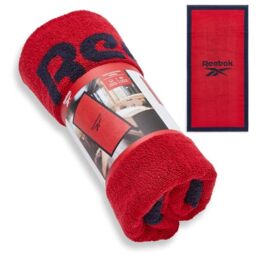 Reebok Prague Cotton Towel – Premium 100% Cotton Bath Towel with Soft Feel - Large Towels For Adults - Absorbent and Quick Drying - Ideal For Bathroom, Gym & Travel - Vector Red